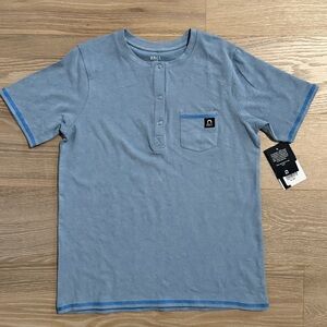 Rags to Raches Light Blue Henley Tee with Pocket